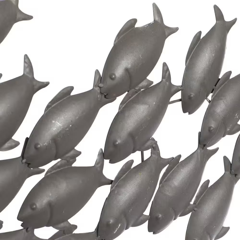 Metal Dark Brown Fish Wall Decor - 53 In. X 20 In.