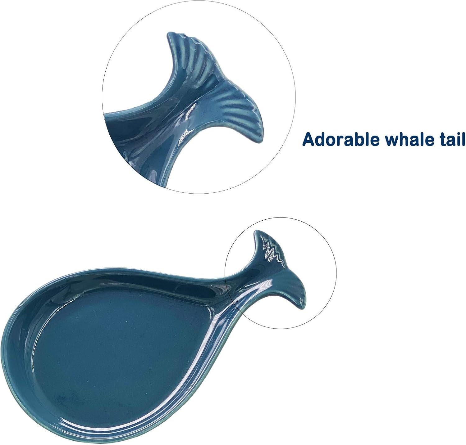 Ceramic Coastal Spoon Rest for Kitchen, Whale