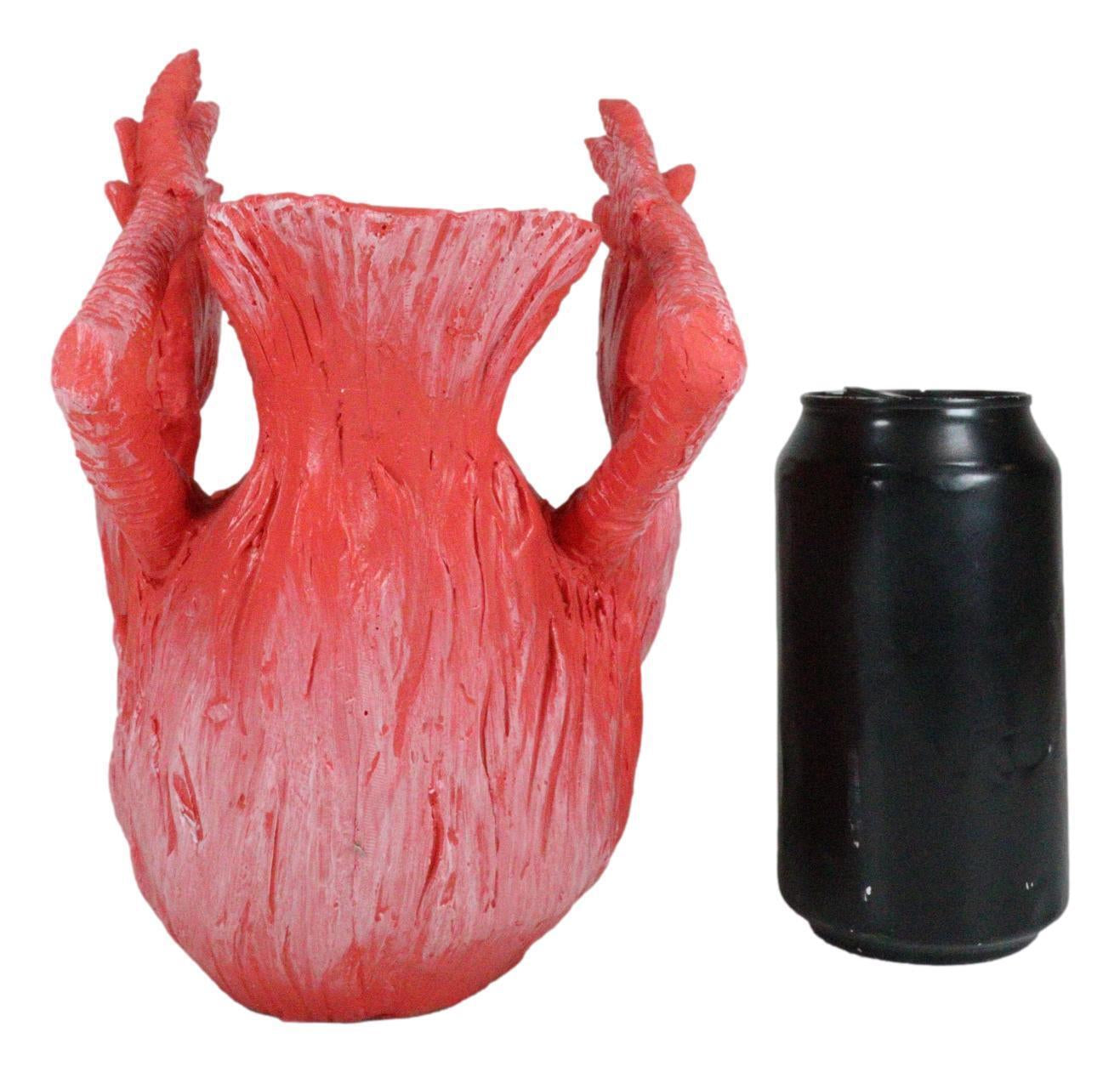 Tropical Paradise Pink Flamingo with Floral Garland Neck Wreath Wine Holder