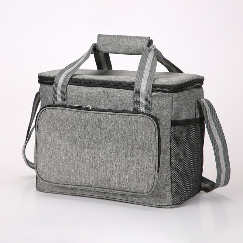 Thickened Outdoor Oxford Cloth Portable Cooler Bag grey