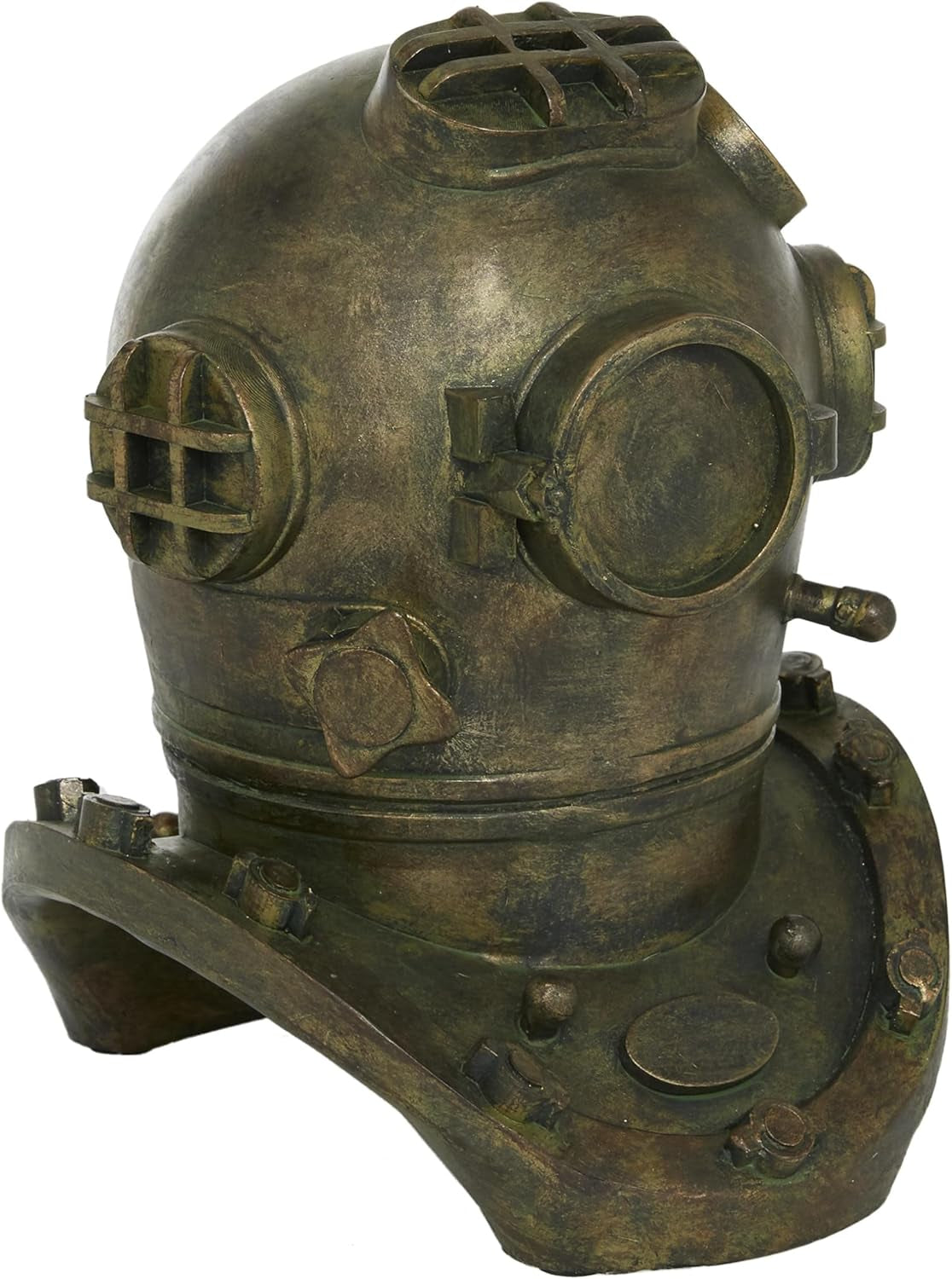 Polystone Diver Helmet, 8" X 9" X 10", Bronze