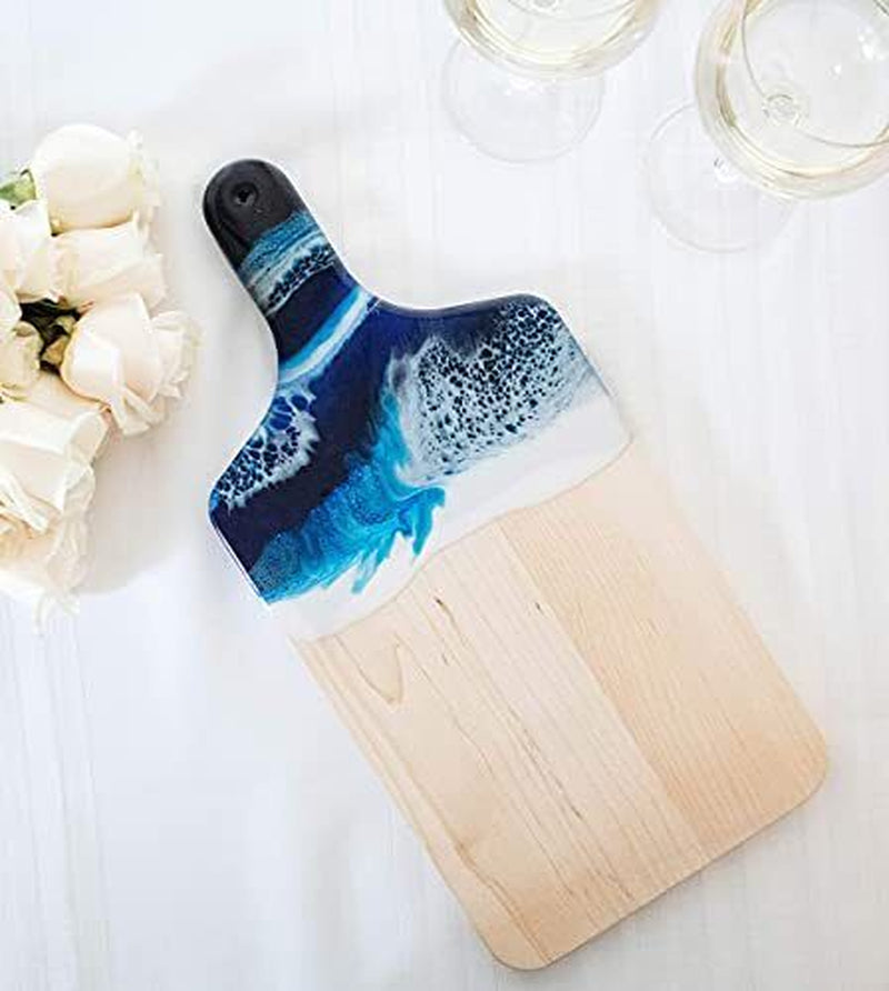 Ocean Theme Wood Cutting Board with Handle or Cheese Serving Board Party Tray