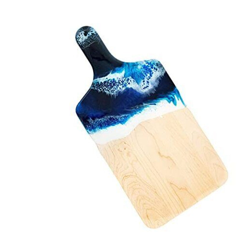 Ocean Theme Wood Cutting Board with Handle or Cheese Serving Board Party Tray