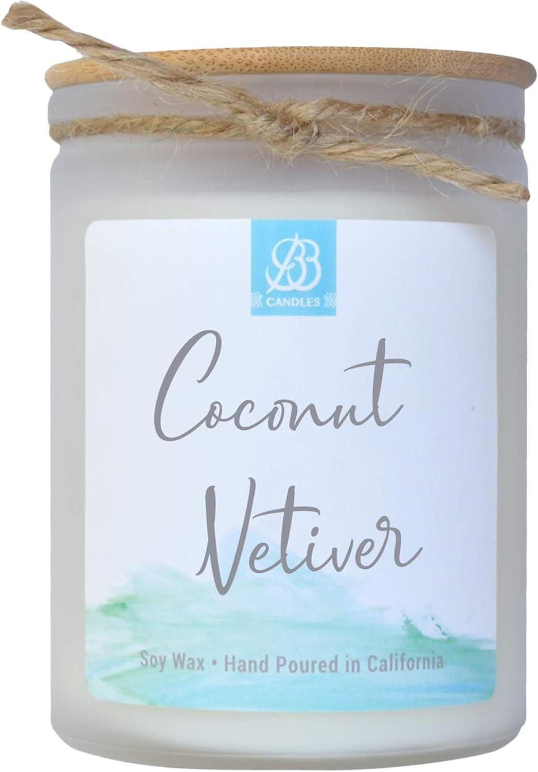Coastal Essentials Natural Soy Hand Poured Candle, Coconut Vetiver Scent, Fragrant Coastal Candle with Strong Scents, Artisan Candle, 12Oz, 90+ Hours Burn Time