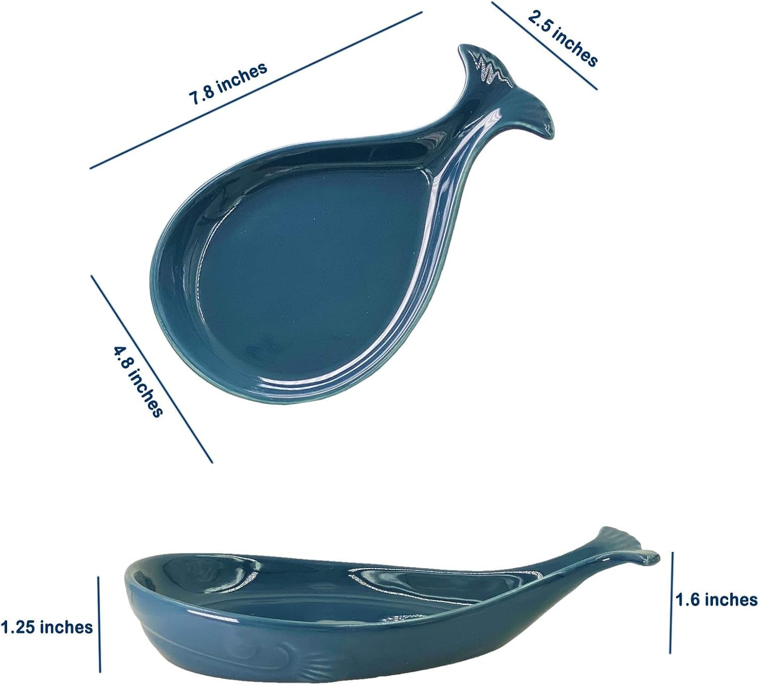 Ceramic Coastal Spoon Rest for Kitchen, Whale