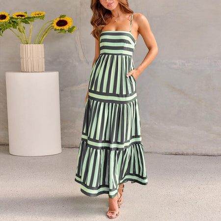 Long Dress With Pockets dark green