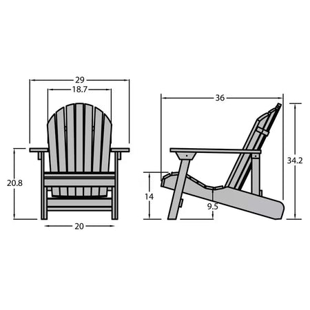 Hamilton Coastal Teak Folding and Reclining Plastic Adirondack Chair