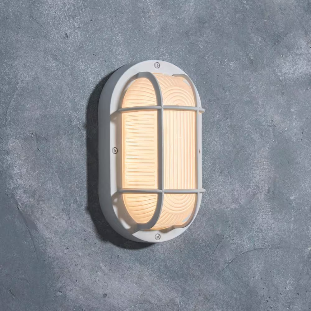 Coastal White Outdoor Integrated LED Wall Lantern