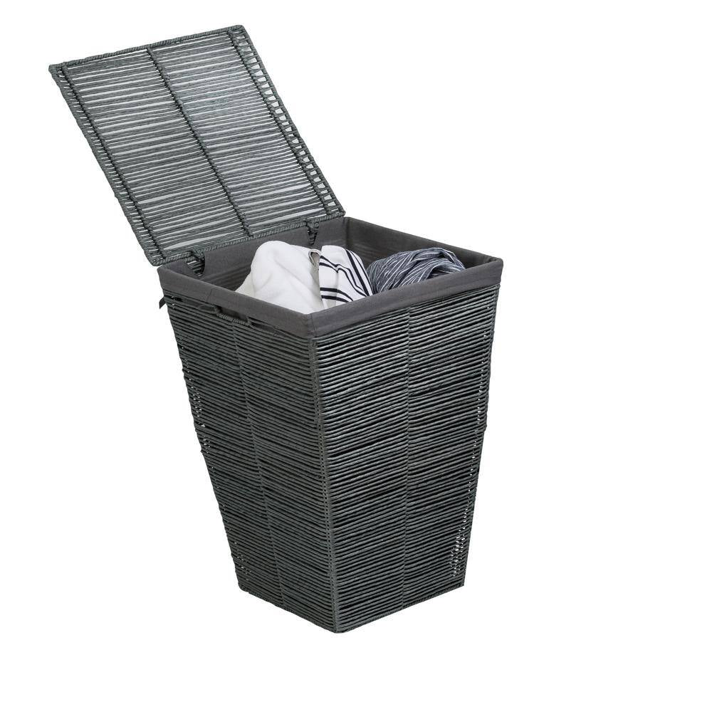 Coastal Collection Grey Rolled Paper Laundry Hamper