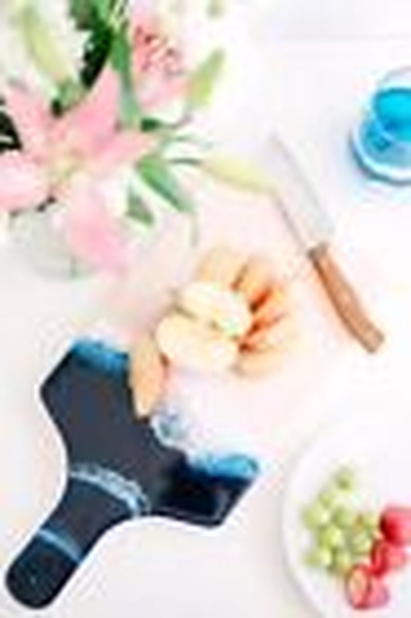 Ocean Theme Wood Cutting Board with Handle or Cheese Serving Board Party Tray