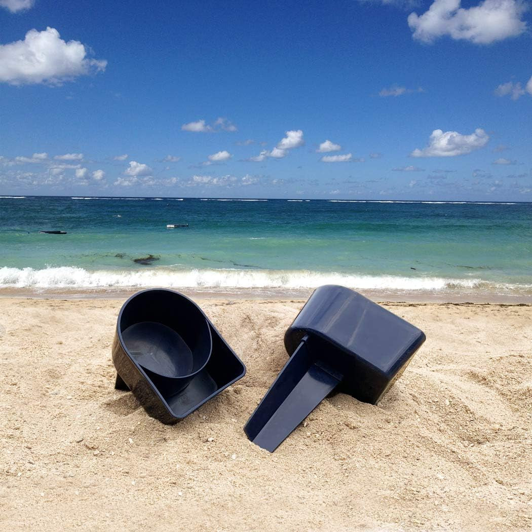 Beach Cup Holder with Pocket, Multi-Functional Sand Cup Holder for Beverage Phone Sunglasses Key, Beach Accessory Drink Sand Coaster, 2-Pack, Navy