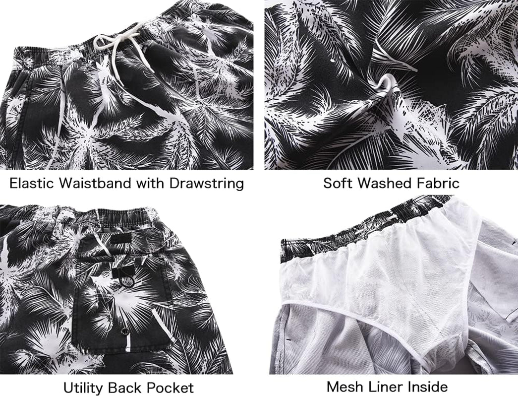 Men's Swim Trunks Beachwear Outdoor Quick Dry Retro Soft Washed Drawstring Short