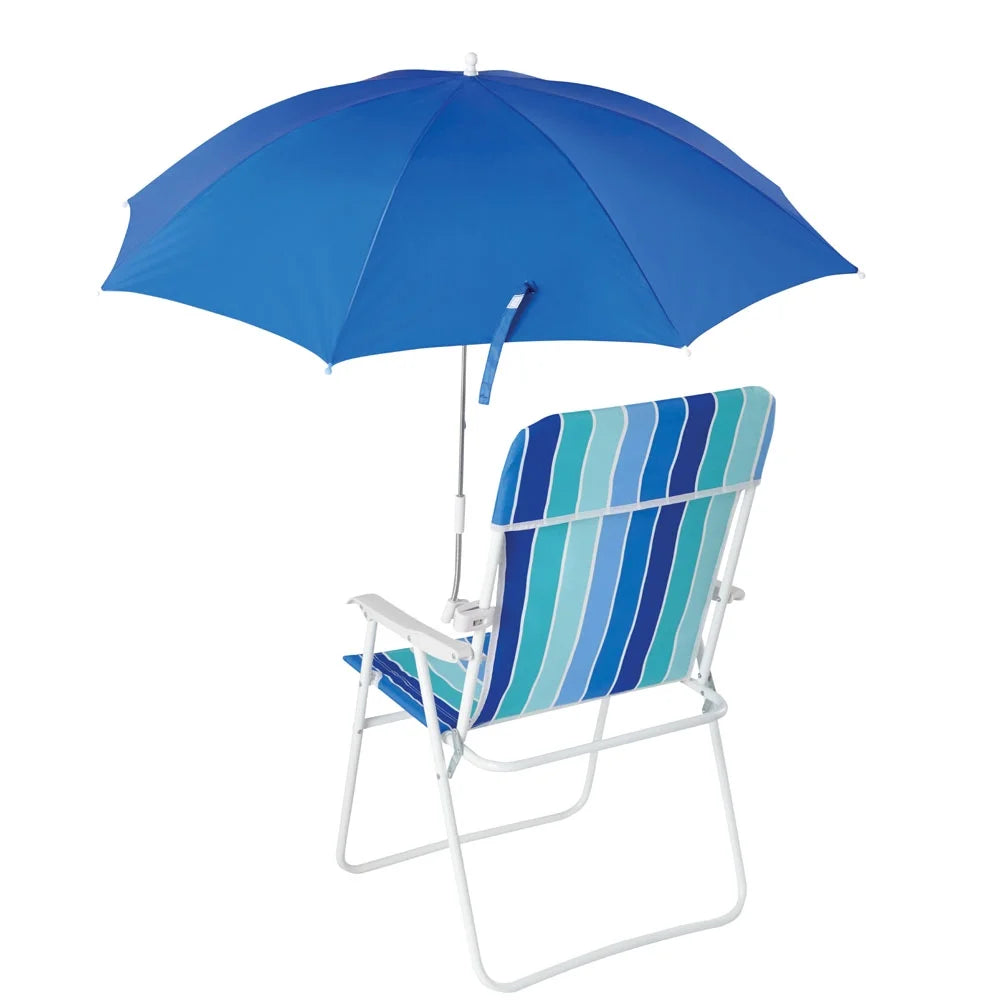(2 Pack)  Blue Clip-On Umbrella for Beach Chair UV Resistant