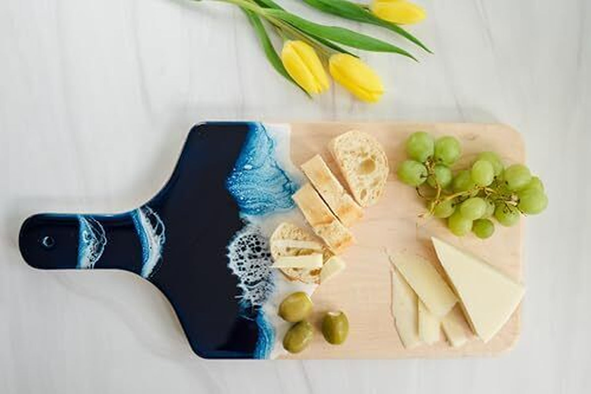 Ocean Theme Wood Cutting Board with Handle or Cheese Serving Board Party Tray