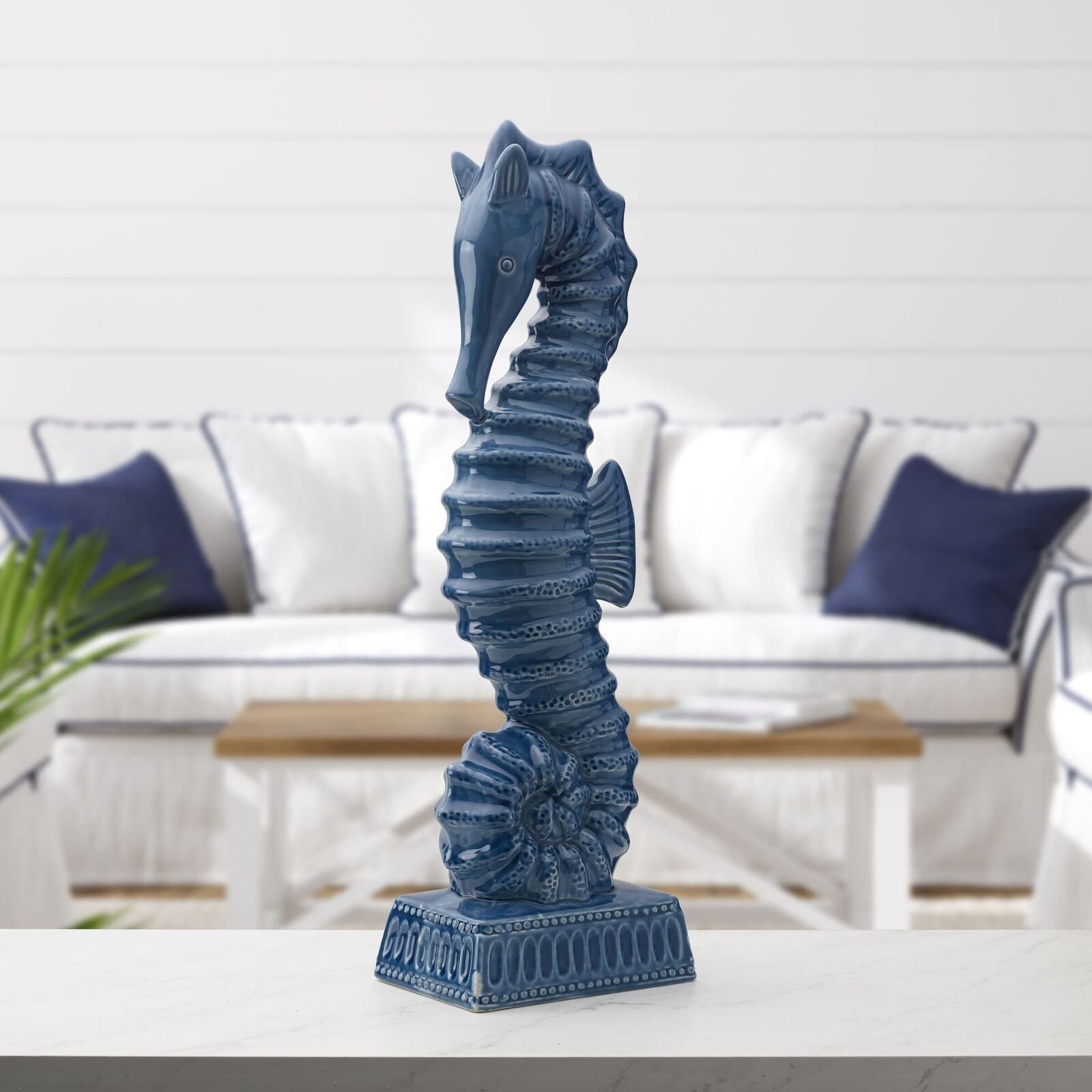 Coastal Home Seahorse Figurine, Blue