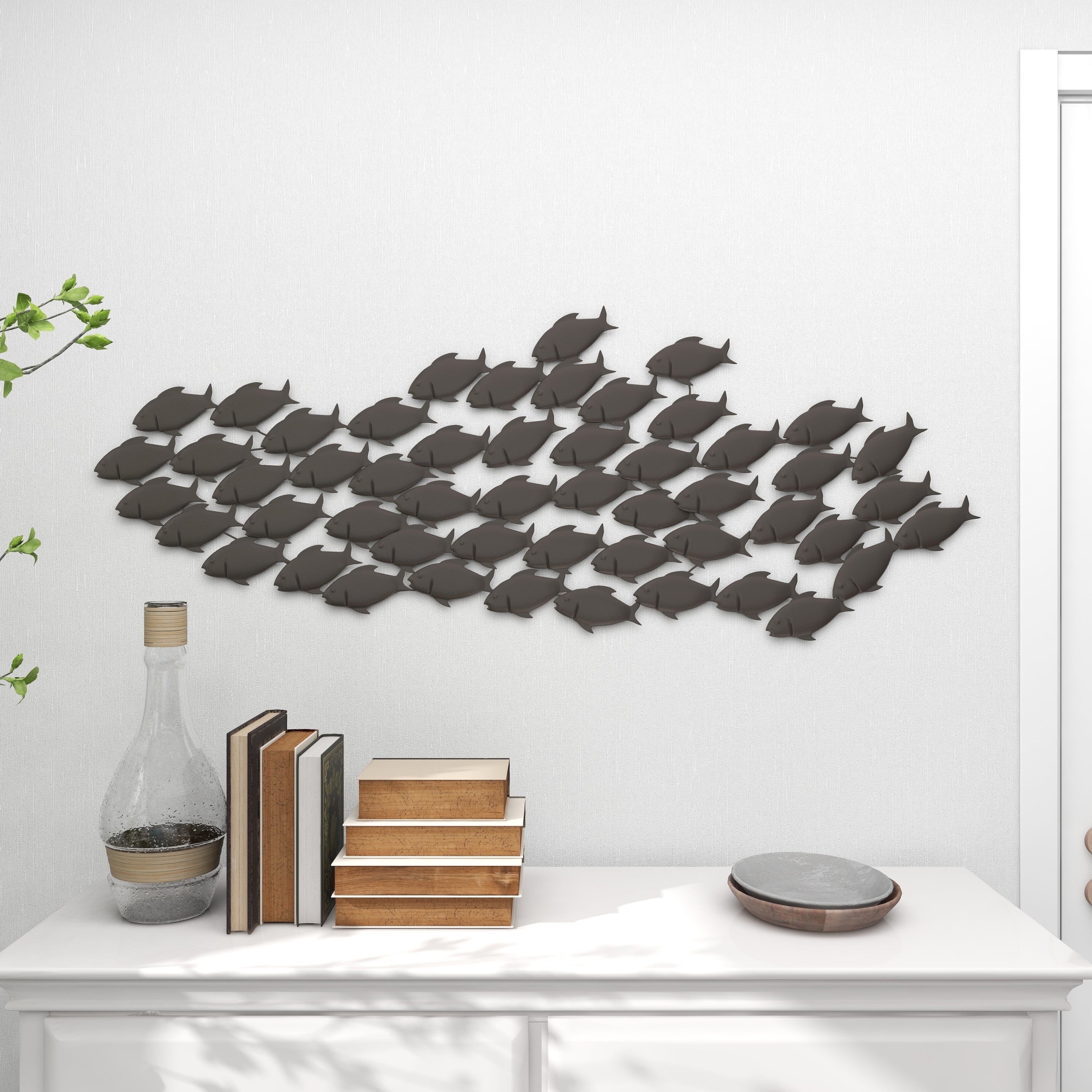 Dark Brown Metal Fish Wall Decor