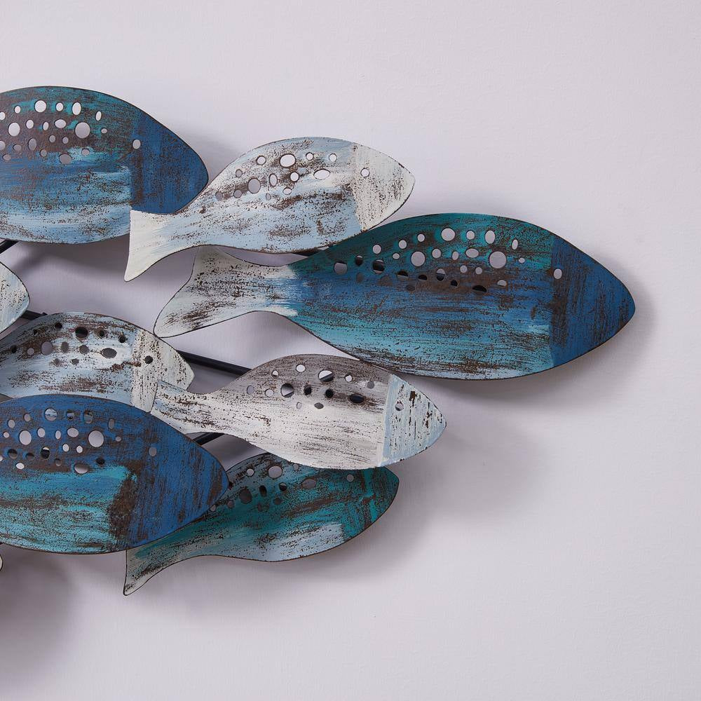 Coastal School of Fish Metal Wall Art