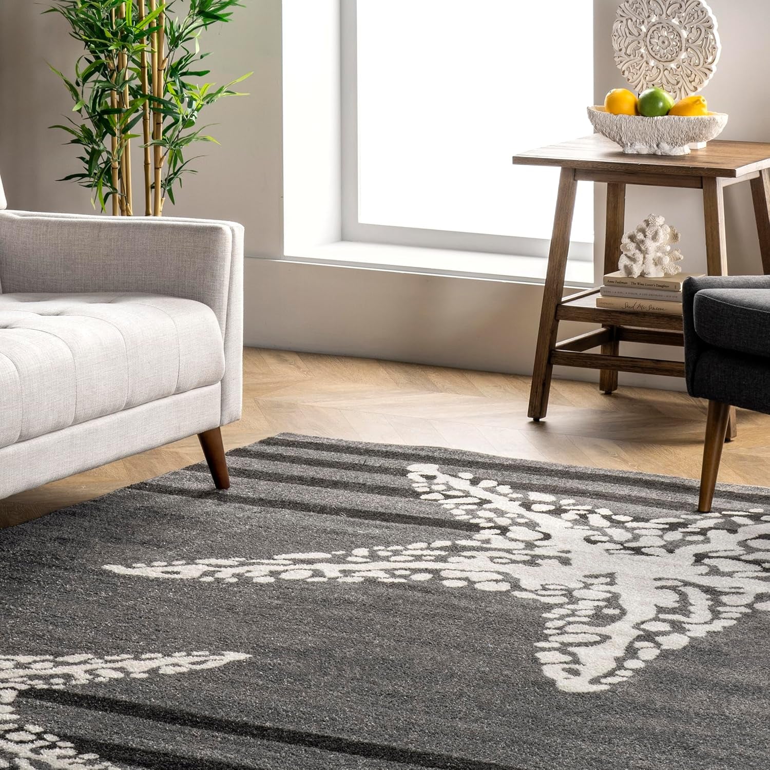 Performance Indoor Area Rug, Non-Shed, Power Loomed High-Traffic Area Rug for Living Room, Bedroom, Home, Minnie Grey - 3' X 5'